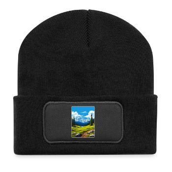 Carte de voyage du parc national des montagnes du Colorado - Beanie recyclé à patch - noir - Devant