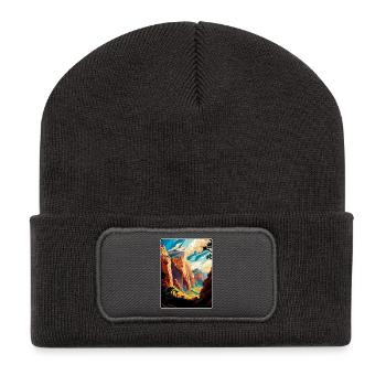 Zion Nationalpark Angels Landing Arizona Reisen - Recycelte Patch Beanie - Dunkelgrau - Vorne