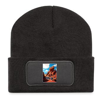 Voyage au parc et à l’amphithéâtre Red Rocks Colorado - Beanie recyclé à patch - charbon - Devant