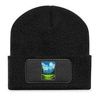 Carte de voyage du parc national des montagnes du Colorado - Beanie recyclé à patch - noir - Devant