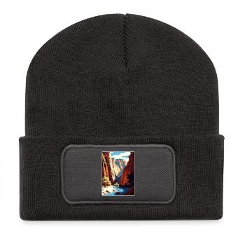 Zion Nationalpark The Narrows Arizona Travel Card - Recycelte Patch Beanie - Dunkelgrau - Vorne