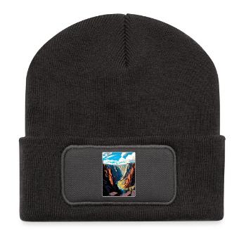 Black Canyon Nationalpark Colorado Reiseposter - Recycelte Patch Beanie - Dunkelgrau - Vorne