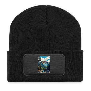 Carte de voyage du parc national des montagnes du Colorado - Beanie recyclé à patch - noir - Devant