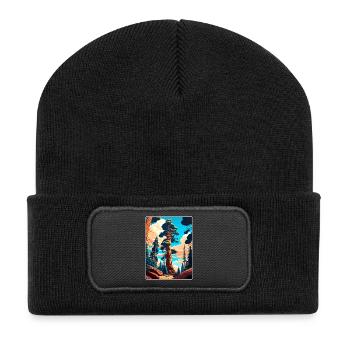 Parc national de Sequoia Californie Affiche de voyage WPA - Beanie recyclé à patch - noir - Devant