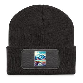 Wrangell St Elias National Park Travel Poster WPA - Recycled Patch Beanie - dark grey - Front
