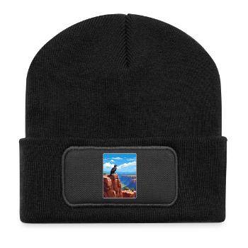 Grand Canyon National Park Arizona Travel Poster - Recycled Patch Beanie - black - Front