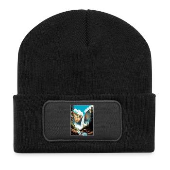 Yosemite Vernal Falls Californie Affiche de voyage WPA - Beanie recyclé à patch - noir - Devant