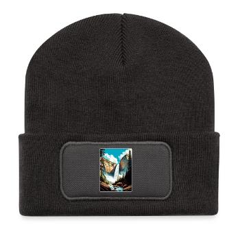 Yosemite Vernal Falls Californie Affiche de voyage WPA - Beanie recyclé à patch - charbon - Devant