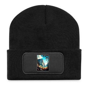 Yosemite El Capitan Californie Affiche de voyage WPA - Beanie recyclé à patch - noir - Devant