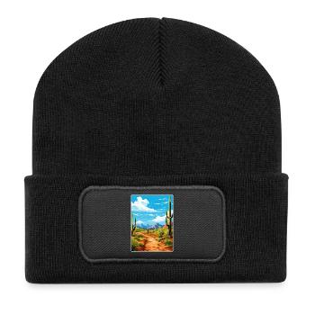 Saguaro National Park Arizona Travel Poster WPA - Recycled Patch Beanie - black - Front