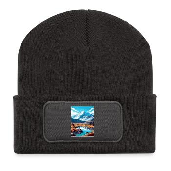 Wrangell St Elias National Park Travel Poster WPA - Recycled Patch Beanie - dark grey - Front