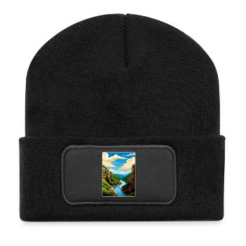 Affiche de voyage du parc national de New River Gorge WPA - Beanie recyclé à patch - noir - Devant