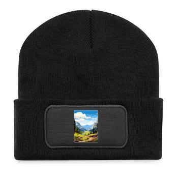 Kings Canyon National Park Travel Poster Souvenir - Recycled Patch Beanie - black - Front