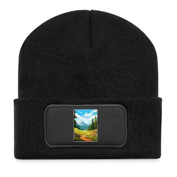 Kings Canyon National Park Travel Poster Souvenir - Recycled Patch Beanie - black - Front