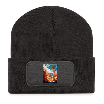 Bryce Canyon Nationalpark Reiseposter Souvenir - Recycelte Patch Beanie - Dunkelgrau - Vorne