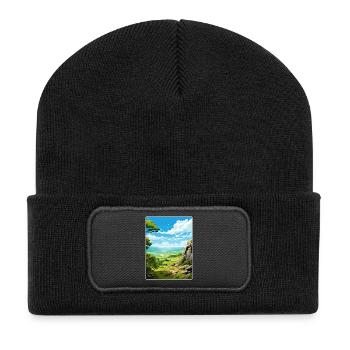 Shenandoah Nationalpark Reiseposter Souvenir - Recycelte Patch Beanie - Schwarz - Vorne