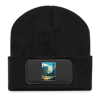 Parc national de Yosemite Affiche de voyage Souvenir WPA - Beanie recyclé à patch - noir - Devant