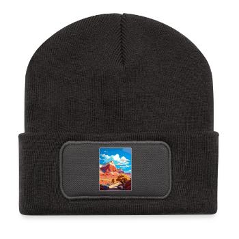 Capitol Reef Nationalpark Reiseposter Souvenir - Recycelte Patch Beanie - Dunkelgrau - Vorne