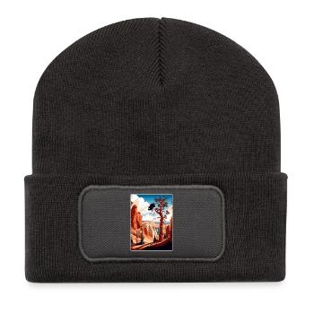 Bryce Canyon Nationalpark Reiseposter Souvenir - Recycelte Patch Beanie - Dunkelgrau - Vorne