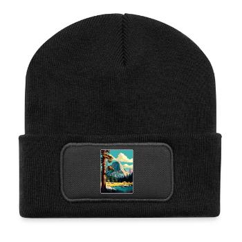 Yosemite Tuolumne Meadows Affiche de voyage souvenir - Beanie recyclé à patch - noir - Devant