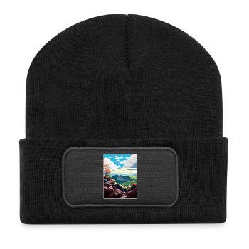 Shenandoah Nationalpark Reiseposter Souvenir - Recycelte Patch Beanie - Schwarz - Vorne