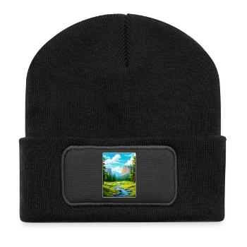 Parc national de Yosemite Affiche de voyage Souvenir WPA - Beanie recyclé à patch - noir - Devant