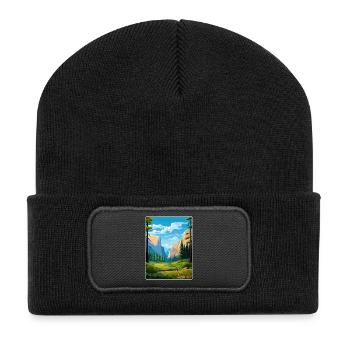Parc national de Yosemite Affiche de voyage Souvenir WPA - Beanie recyclé à patch - noir - Devant