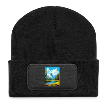 Parc national de Yosemite Affiche de voyage Souvenir WPA - Beanie recyclé à patch - noir - Devant