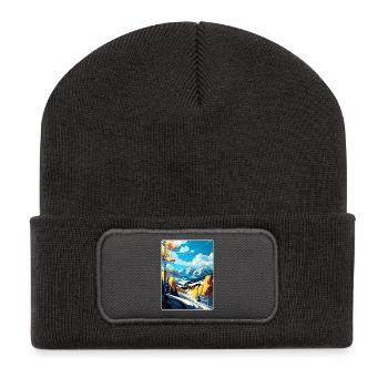 Aspen Ski Resort Colorado Travel Poster Souvenir - Recycled Patch Beanie - dark grey - Front