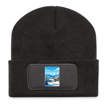 Vail station de ski Ski Voyage Poster Souvenir WPA - Beanie recyclé à patch - charbon - Devant