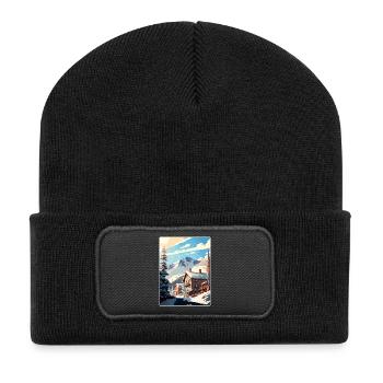 Telluride Ski Skiing Travel Poster Souvenir WPA - Recycled Patch Beanie - black - Front