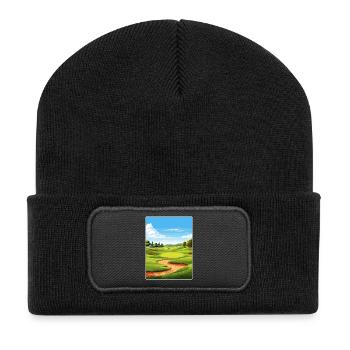 Southern Hills Country Club Golfplatz Reisen WPA - Recycelte Patch Beanie - Schwarz - Vorne