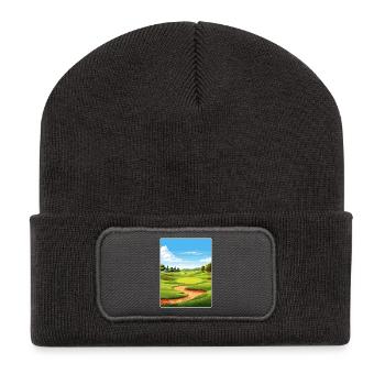 Voyage sur le parcours de golf du Southern Hills Country Club WPA - Beanie recyclé à patch - charbon - Devant