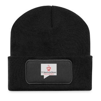 Italienischer Grill: Barbecue und Freunde - Recycelte Patch Beanie - Schwarz - Vorne