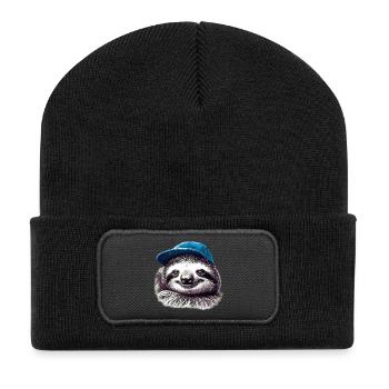 Faultier - Recycelte Patch Beanie - Schwarz - Vorne