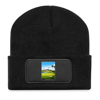 Riviera Country Club Golf Travel Poster Souvenir - Recycled Patch Beanie - black - Front