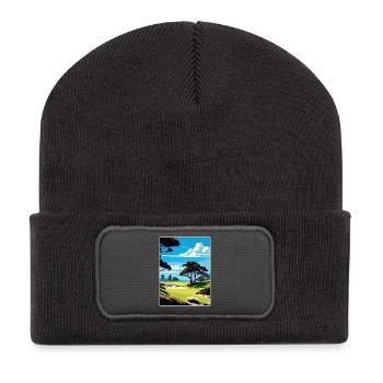 Spyglass Hill Golfplatz Reiseposter Souvenir - Recycelte Patch Beanie - Dunkelgrau - Vorne
