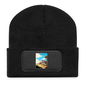 Riviera Country Club Golf Travel Poster Souvenir - Recycled Patch Beanie - black - Front