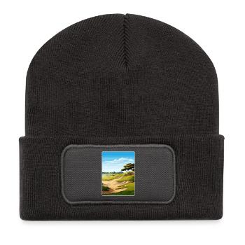 Torrey Pines Golfplatz Reiseposter Souvenir - Recycelte Patch Beanie - Dunkelgrau - Vorne