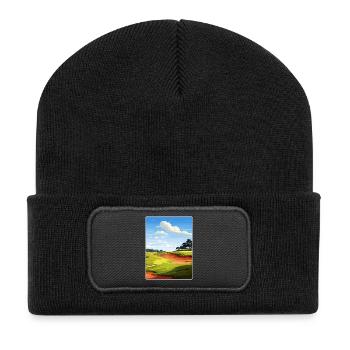 Bethpage Black Golf Club Reiseposter Souvenir - Recycelte Patch Beanie - Schwarz - Vorne
