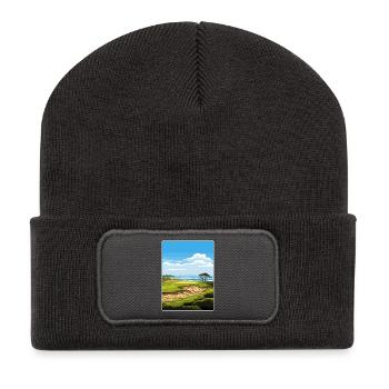 Torrey Pines Golfplatz Reiseposter Souvenir - Recycelte Patch Beanie - Dunkelgrau - Vorne