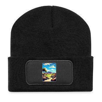 Quintero Golf Club Arizona Reiseposter Souvenir - Recycelte Patch Beanie - Schwarz - Vorne