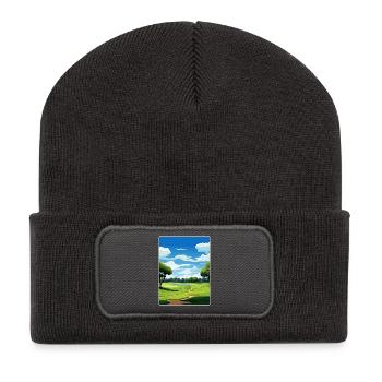 Medinah Golfplatz Club Reise Poster Souvenir - Recycelte Patch Beanie - Dunkelgrau - Vorne