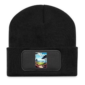 Pebble Beach Golf Links Travel Poster Souvenir WPA - Recycled Patch Beanie - black - Front
