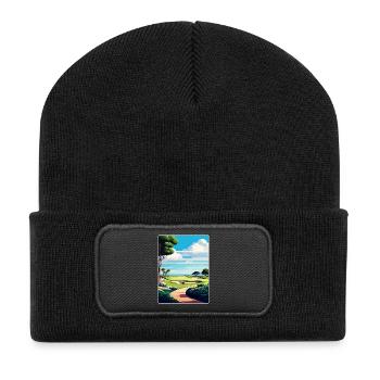 Pelican Hill Golf Club Reiseposter Souvenir WPA - Recycelte Patch Beanie - Schwarz - Vorne