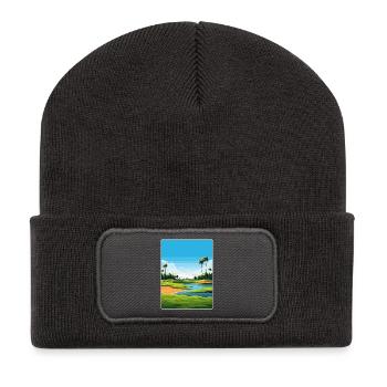 Tpc Sawgrass Golfplatz Reiseposter Souvenir - Recycelte Patch Beanie - Dunkelgrau - Vorne