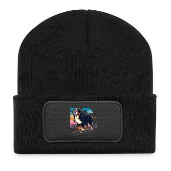 Bernese mountain dog - Recycled Patch Beanie - black - Front