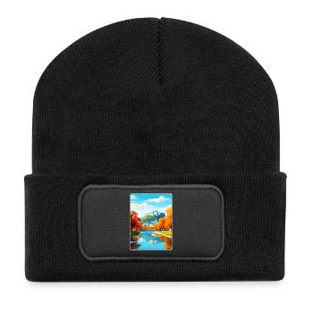 Salzbourg Autriche Affiche de voyage Peinture Souvenir WPA - Beanie recyclé à patch - noir - Devant
