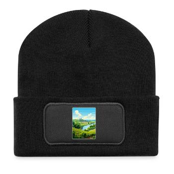 Vallée de la Loire France Affiche de voyage vintage souvenir - Beanie recyclé à patch - noir - Devant