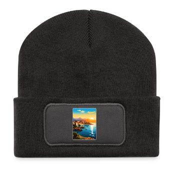 Antalya Turquie Voyage Affiche Souvenir Peinture WPA - Beanie recyclé à patch - charbon - Devant